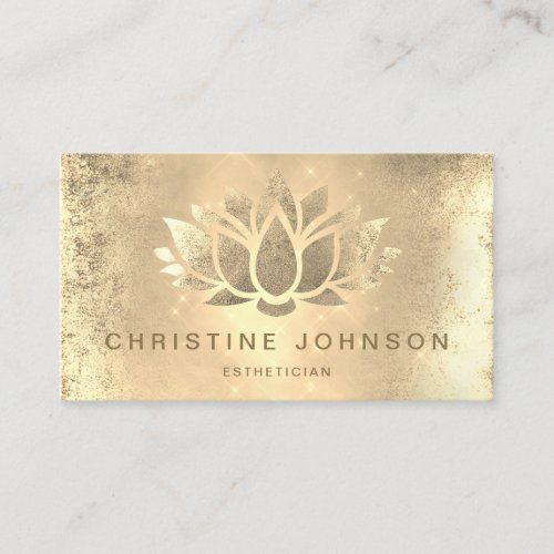 faux gold foil lotus business card