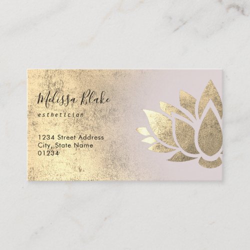 faux gold foil lotus  business card