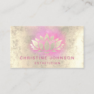 faux gold foil lotus design business card