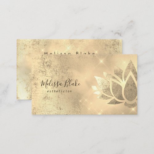 faux gold foil lotus design business card