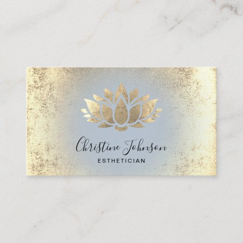 faux gold foil lotus esthetician skincare business card