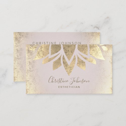 faux gold foil lotus flower business card