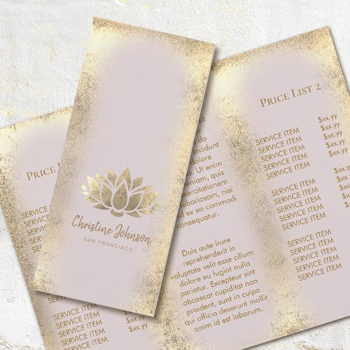 faux gold foil lotus logo brochure