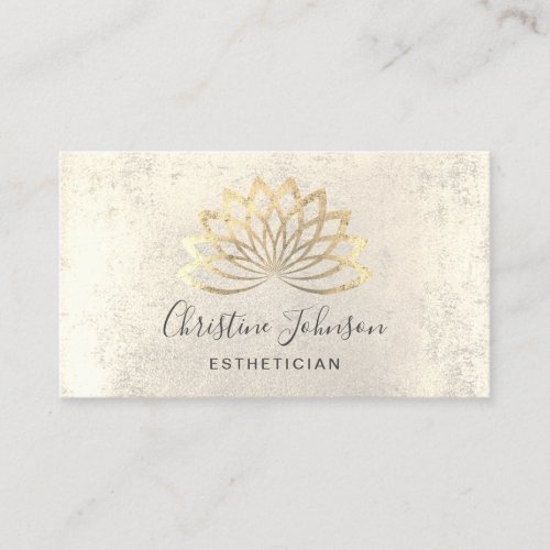 FAUX gold foil lotus logo Business Card