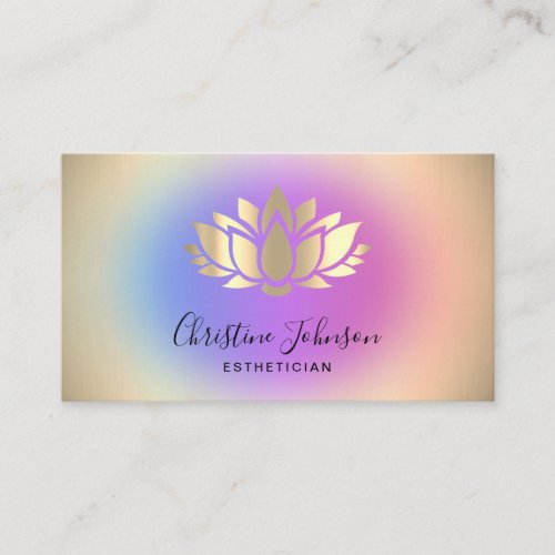 faux gold foil lotus logo business card