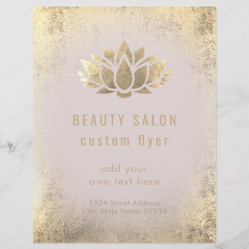 FAUX gold foil lotus logo design Flyer