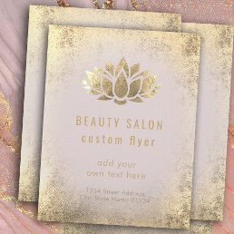 FAUX gold foil lotus logo design Flyer