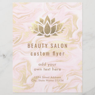 FAUX gold foil lotus logo on fluid marble Flyer