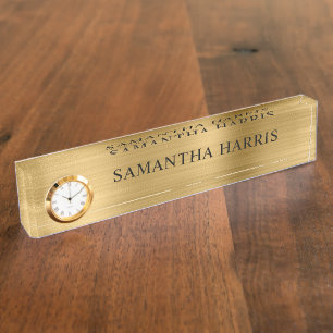 Faux Gold Foil Luxury Desk Name Plate