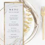 Faux gold foil marble luxury modern wedding menu<br><div class="desc">Gorgeous marbled background design with faux gold foil bold border and details, 
elegant modern simple design,  stylish and chic,  great wedding menu cards for modern wedding,  luxury wedding and winter wedding
Semi-Gloss finish paper selected. 
See all the matching pieces in collection below.</div>