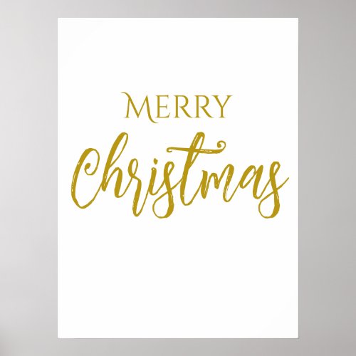 Faux_Gold Foil Merry Christmas Chic  Poster