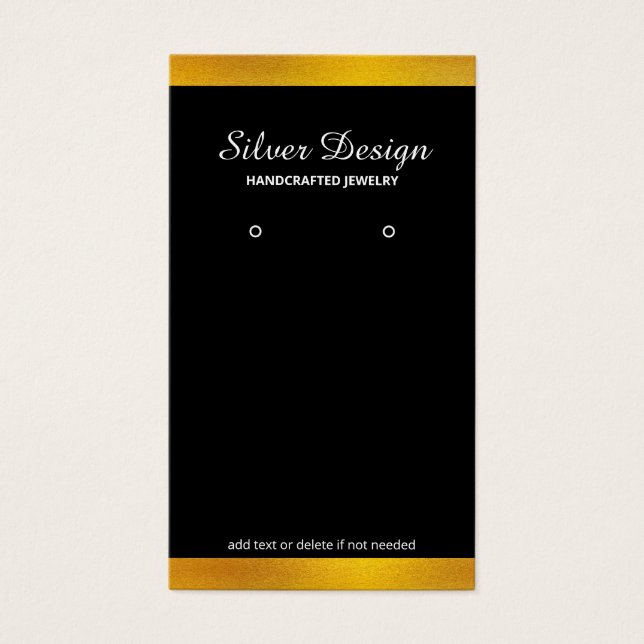 Faux Gold Foil Minimalistic Display - Black Card (Front)