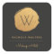 Faux Gold Foil Monogram Business Sticker Labels