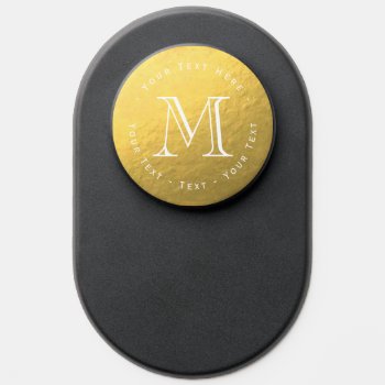 Faux Gold Foil Monogram Popsocket by istanbuldesign at Zazzle
