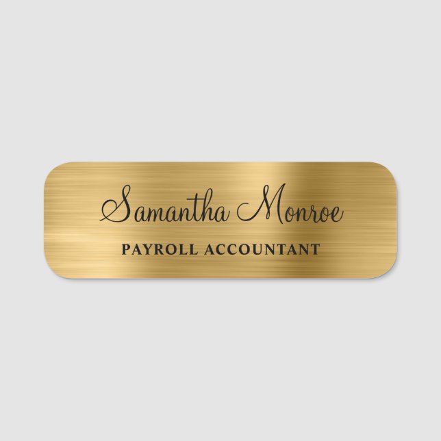 Faux Gold Foil Name Tag (Front)