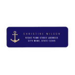 faux gold foil nautical anchor label