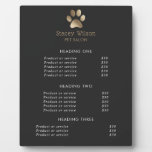 Faux Gold Foil Paw Print Logo And Charcoal Plaque at Zazzle
