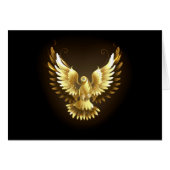 Faux Gold Foil Peace Dove on Black (Front Horizontal)