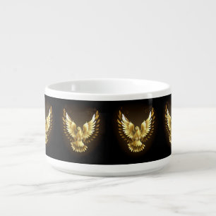 Faux Gold Foil Peace Dove on Black Bowl