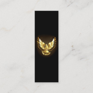 Faux Gold Foil Peace Dove on Black Calling Card