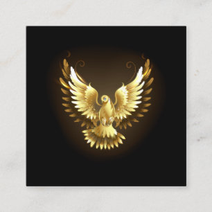 Faux Gold Foil Peace Dove on Black Calling Card