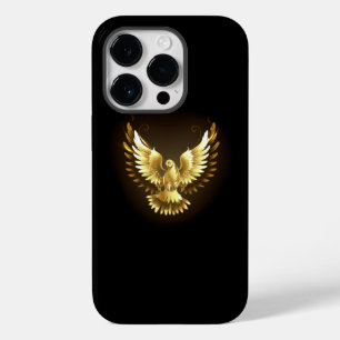 Faux Gold Foil Peace Dove on Black Case-Mate iPhone 14 Pro Case