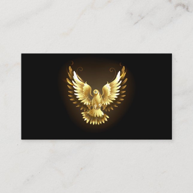 Faux Gold Foil Peace Dove on Black Enclosure Card (Front)
