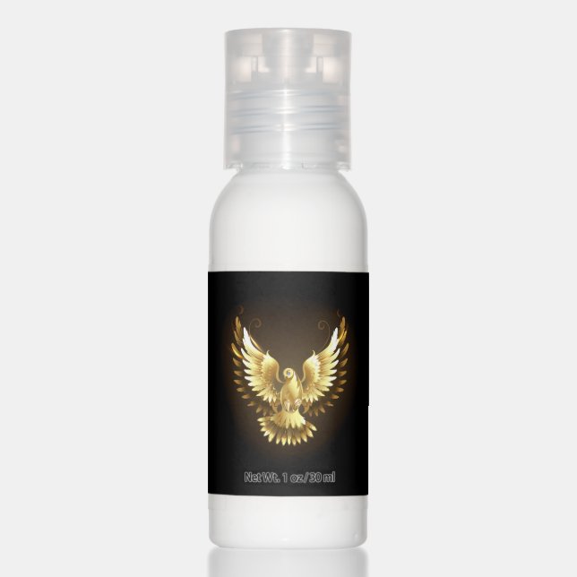 Faux Gold Foil Peace Dove on Black Hand Lotion (Front)