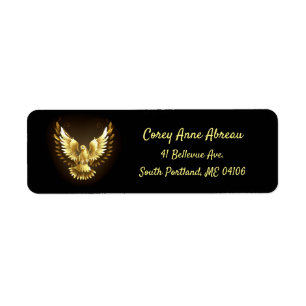 Faux Gold Foil Peace Dove on Black Label