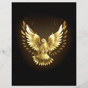Faux Gold Foil Peace Dove on Black Letterhead
