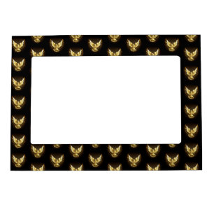 Faux Gold Foil Peace Dove on Black Magnetic Frame