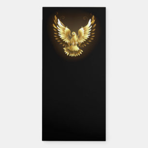 Faux Gold Foil Peace Dove on Black Magnetic Notepad