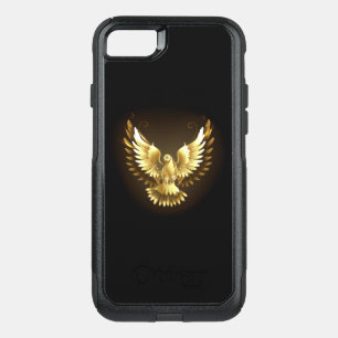 Faux Gold Foil Peace Dove on Black OtterBox Commuter iPhone SE/8/7 Case