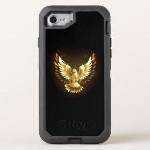 Faux Gold Foil Peace Dove on Black OtterBox Defender iPhone SE/8/7 Case