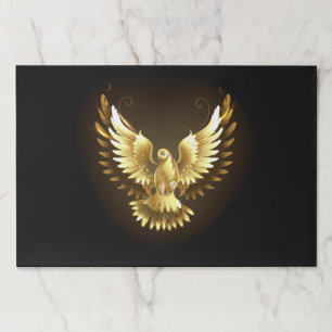 Faux Gold Foil Peace Dove on Black Paper Pad