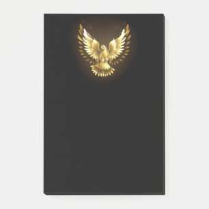 Faux Gold Foil Peace Dove on Black Post-it Notes