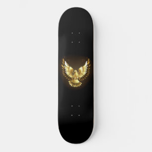 Faux Gold Foil Peace Dove on Black Skateboard