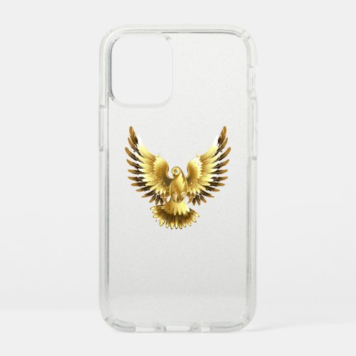 Faux Gold Foil Peace Dove on Black Speck iPhone 12 Mini Case