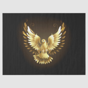 Faux Gold Foil Peace Dove on Black Tissue Paper