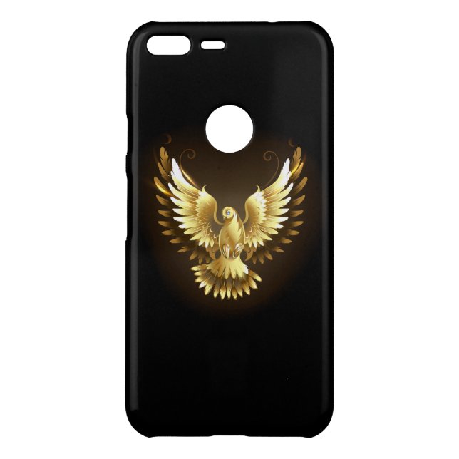 Faux Gold Foil Peace Dove on Black Uncommon Google Pixel XL Case (Back)