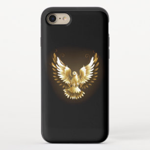 Faux Gold Foil Peace Dove on Black iPhone 8/7 Slider Case