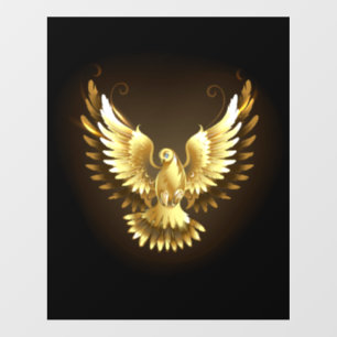 Faux Gold Foil Peace Dove on Black Wall Decal