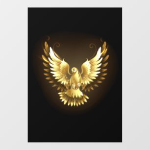 Faux Gold Foil Peace Dove on Black Wall Decal