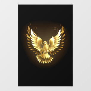 Faux Gold Foil Peace Dove on Black Wall Decal