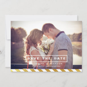 FAUX GOLD FOIL PHOTO SAVE THE DATE ANNOUNCEMENT