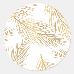 Faux Gold Foil Pine Needles Holiday Sticker