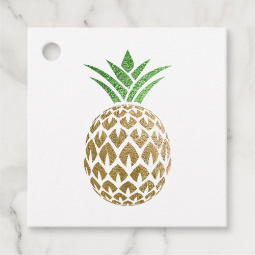 Faux Gold Foil Pineapple Event Planner Favor Tags