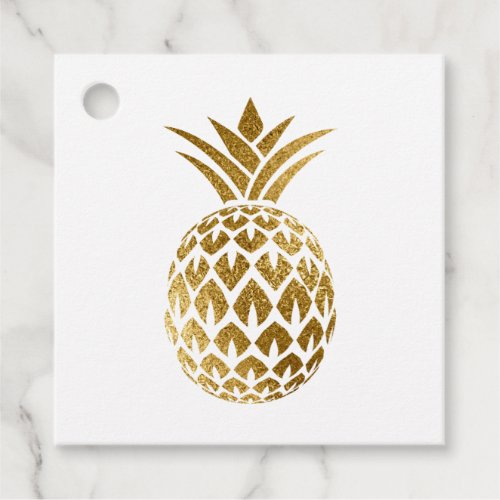 Faux Gold Foil Pineapple Event Planner Favor Tags