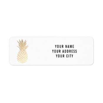 Faux Gold Foil Pineapple Label by paesaggi at Zazzle