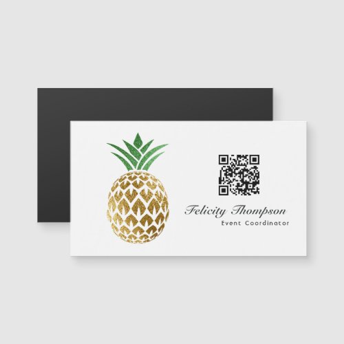 Faux Gold Foil Pineapple QR Code